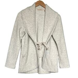 Soft Surroundings Womens Ivory Raised Jacquard Tie front Cardigan Jackets Medium